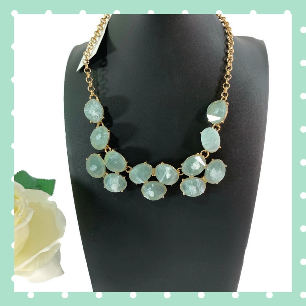 BP Faceted Rough Stone Statement Necklace